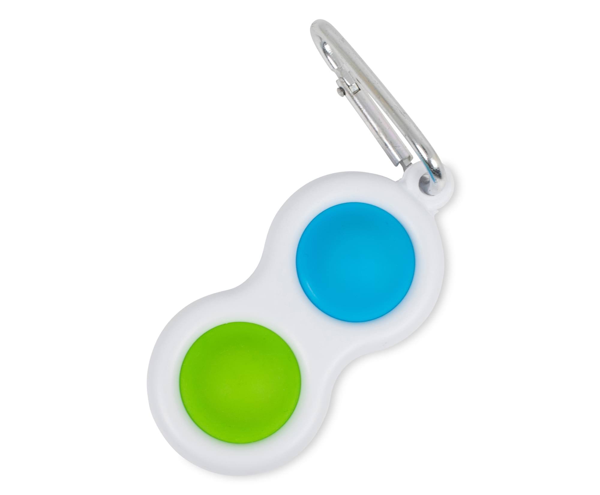 Front. Toynk - Push Pop Toy 2-Button Keychain | Blue/Green - Green.