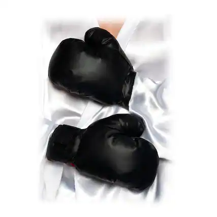 Front. Underwraps - Black Boxing Gloves Adult Costume Accessory | OS - Black.