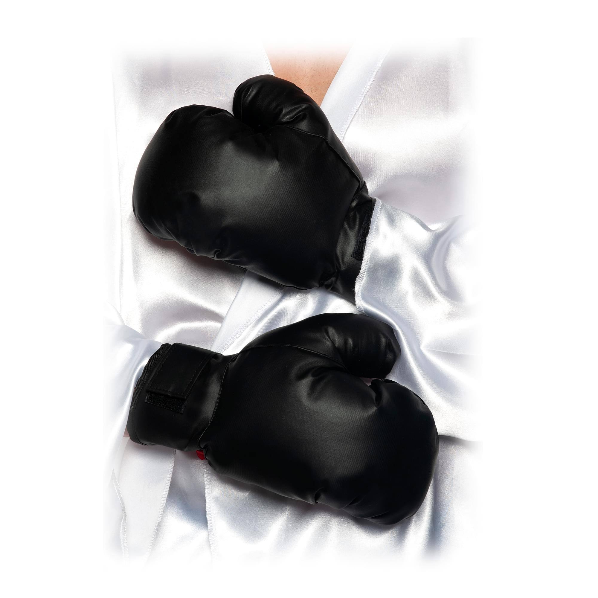 Front. Underwraps - Black Boxing Gloves Adult Costume Accessory | OS - Black.