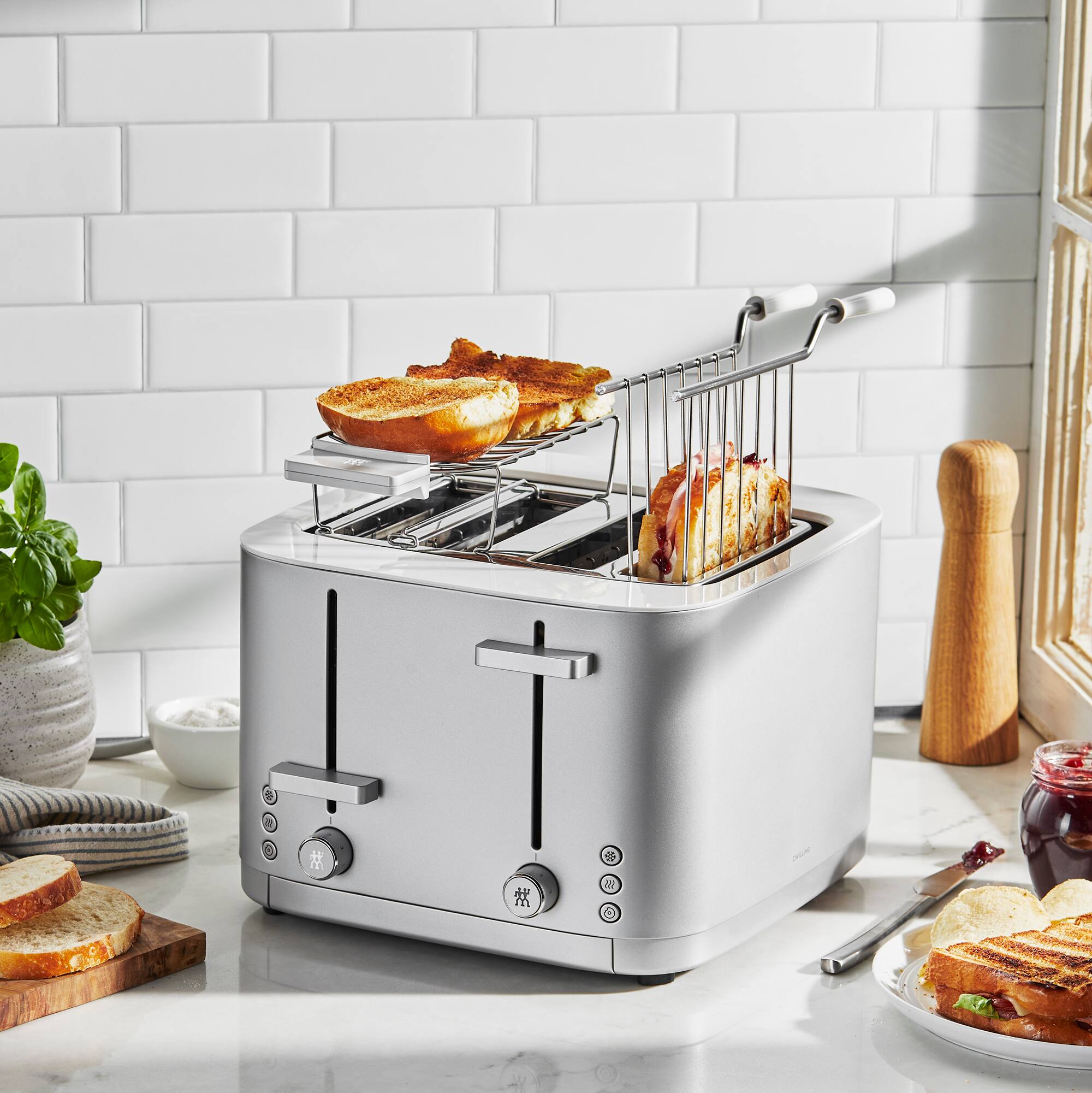 Alt View 1. ZWILLING - ZWILLING Enfinigy Toaster Bun Warmer - Short - White - White.