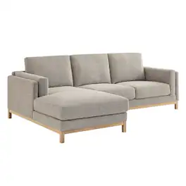 Roscoe Left-Facing Fabric Sectional Sofa with Chaise by Modway - Pewter