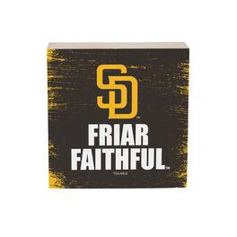 Evergreen Enterprises - San Diego Padres 6" Square Fan Chant Wood Block Shelf Sign - Multicolor