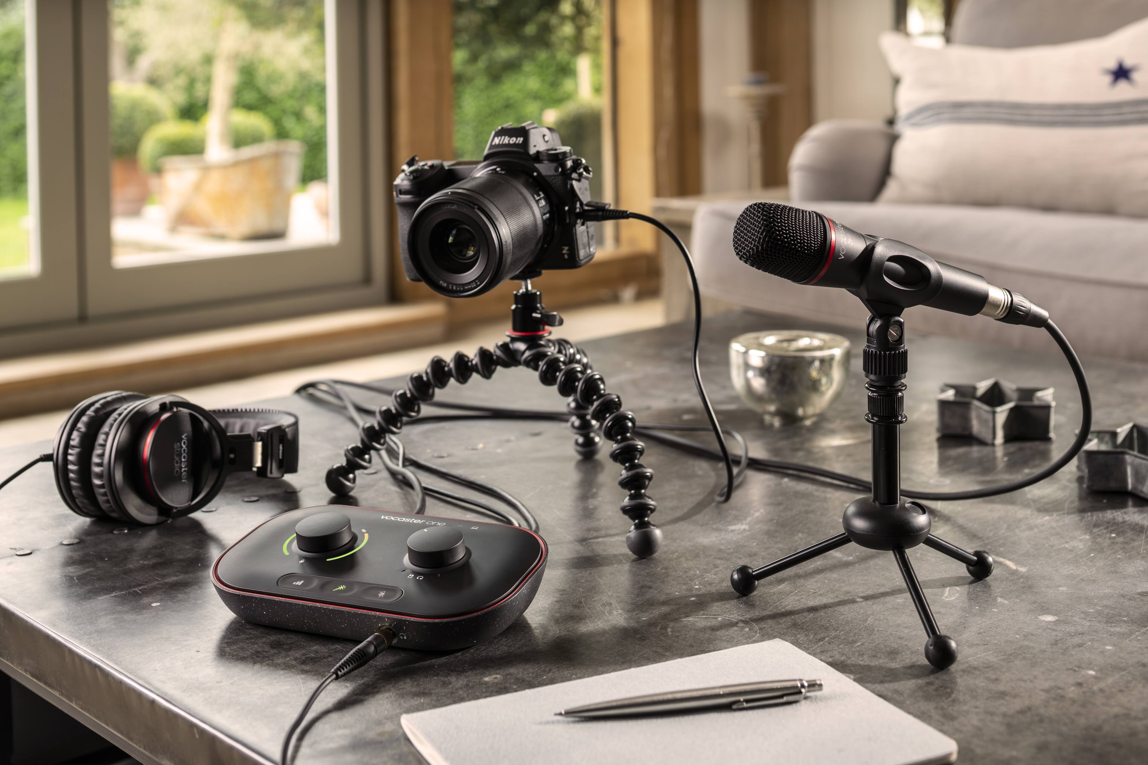 Alt View 17. Focusrite - Vocaster One Studio is the essential broadcast quality podcast kit for solo creators - Black.