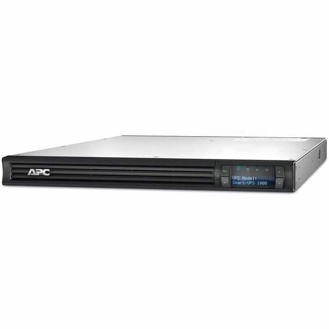 APC - Smart-UPS, Line Interactive, 1000 VA, LCD, Rackmount 1U, 120V, 4x NEMA 5-15R outlet, USB, AVR, Short Depth - 1U - Black