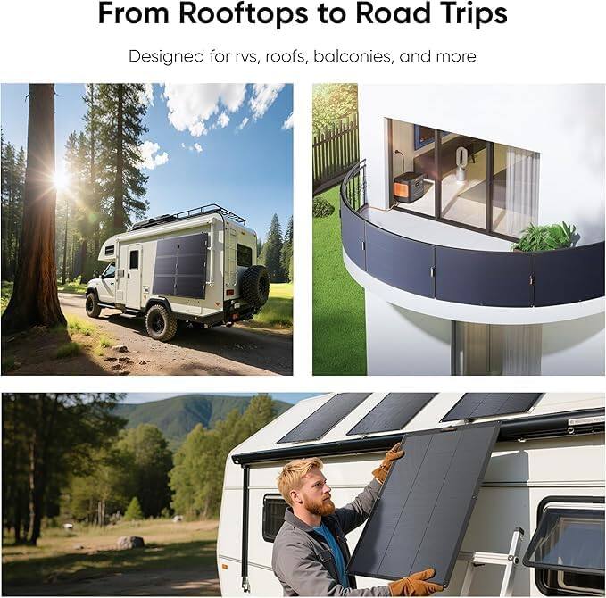From Rooftops to Road Trips  
Designed for RVs, roofs, balconies, and more