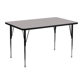Emma + Oliver - 24x48 Rectangle HP Laminate Adjustable Activity Table - Gray