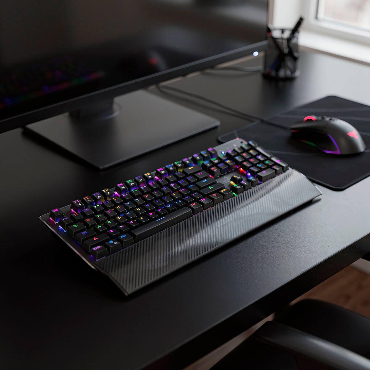 Alt View 7. YEYIAN - YEYIAN Mechanical Gaming Keyboard, 104 RGB LED Backlit, Palm Rest YAT1801EN - Black.