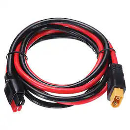Unique Bargains - 600VDC XT60 Extension Cable, XT60 Male to Battery Connector for RC/Solar/Power Station - Red and Black