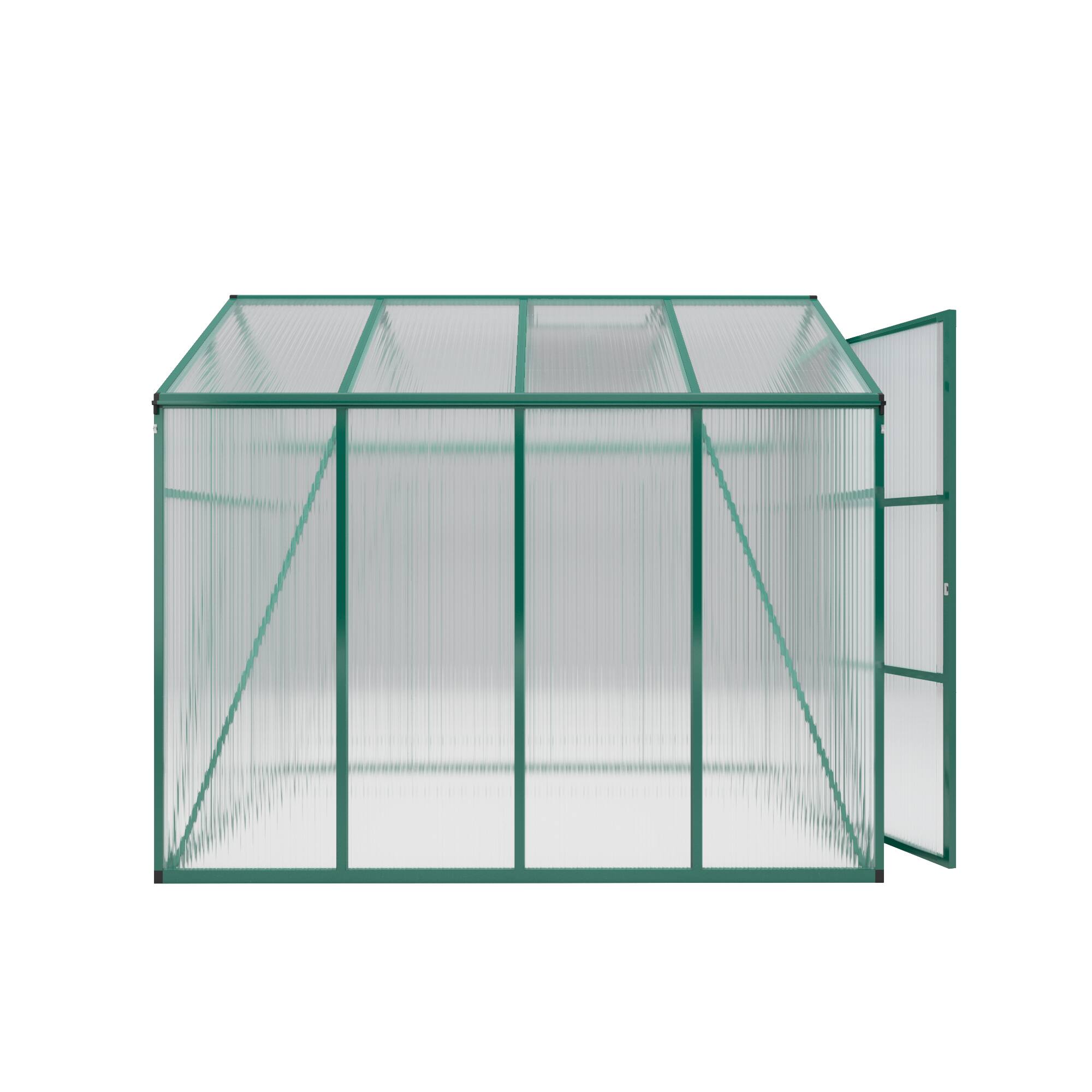 Alt View 6. Mondawe - 6x8 FT Polycarbonate Greenhouse with Raised Base and Anchor Aluminum, Gain Height Windproof Aluminum - Green.