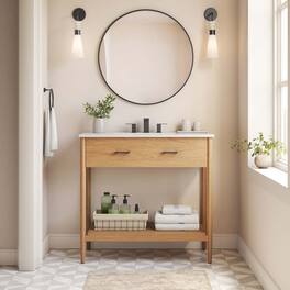 Zaire Bathroom Vanity Basin Included by Modway - Natural White