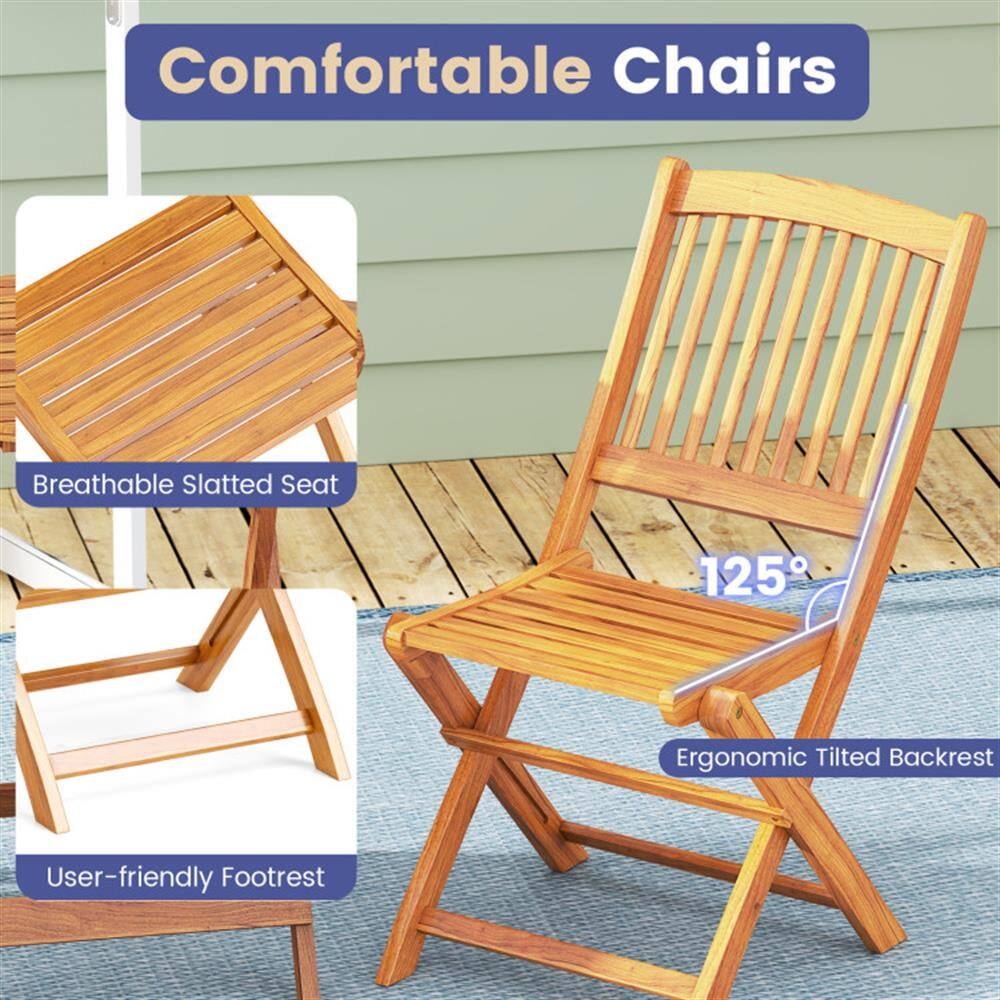 Comfortable Chairs  
Breathable Slatted Seat  
125° Ergonomic Tilted Backrest  
User-friendly Footrest