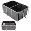 Front. VEVOR - Canvas Fish Pond, 270 Gal Above Ground Fish Pond, PVC Koi Tank with Clear Viewing Panel, Rectangular Goldfish Tank - Black.