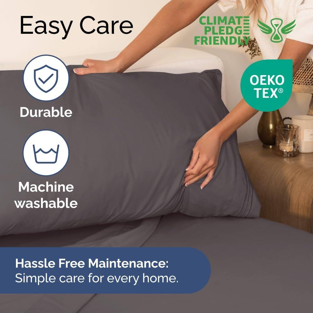 Easy Care  
CLIMATE PLEDGE FRIENDLY  
Durable  
Machine washable  

Hassle Free Maintenance:  
Simple care for every home.
