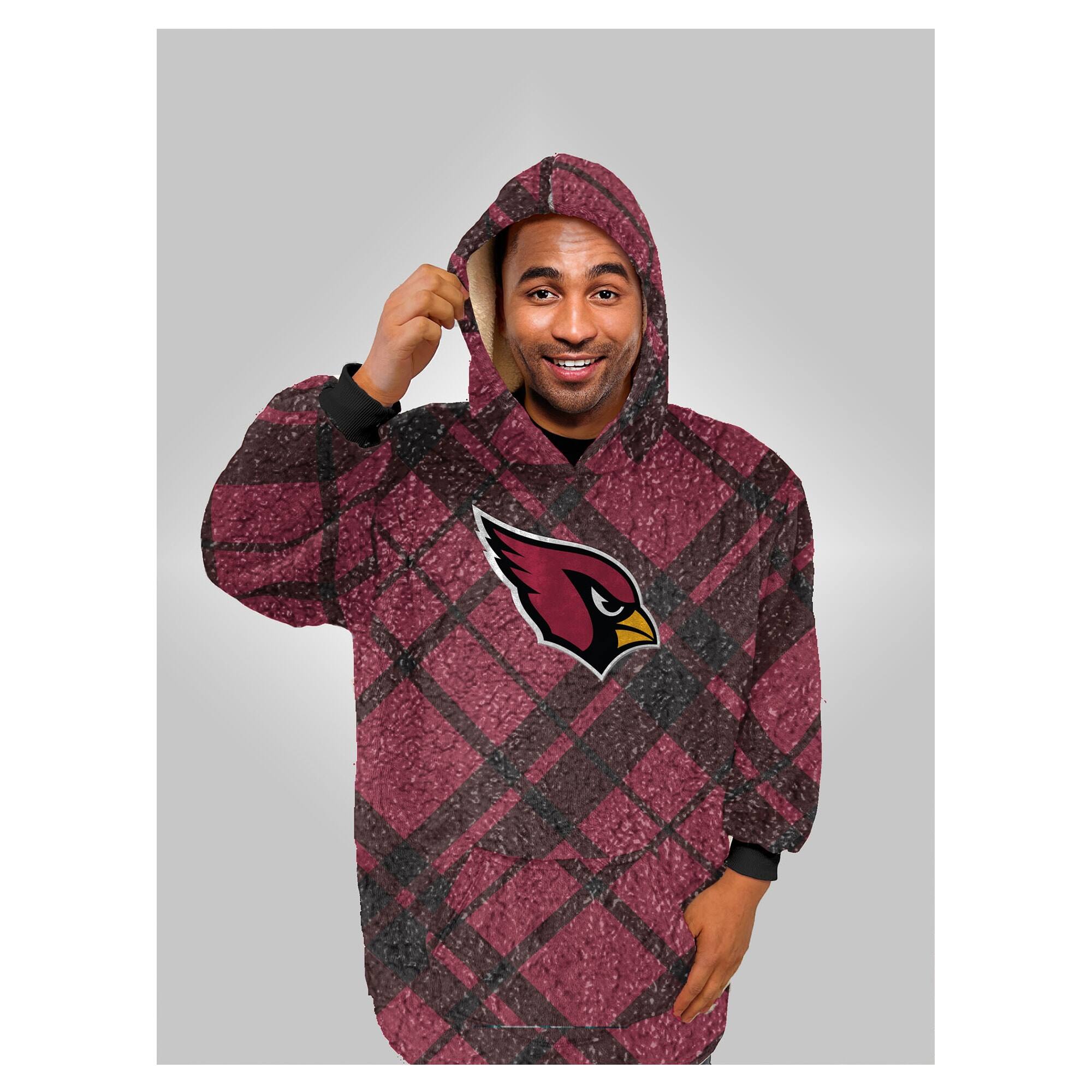 Alt View 1. Pegasus - Arizona Cardinals 34" x 34" Digital Dash Sherpa Hooded Fan Cape - Multicolor.