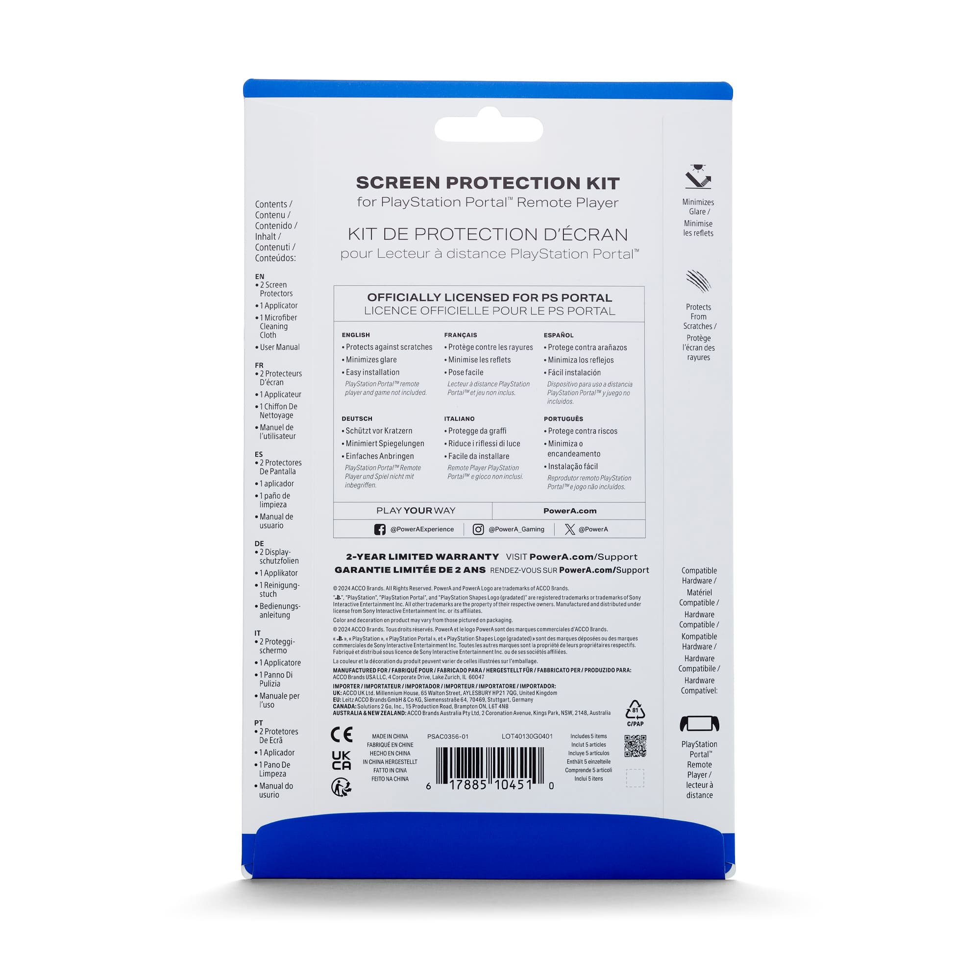 Screen Protection Kit for PlayStation Portal" Remote Player KIT DE PROTECTION D'CRAN pour Lecteur distance PlayStation Portal" Minimizes Glare Minimos netets Screen Potectons Applicator Mcrotber Ceaning Manual Peotectrun can Applianeur Chiffon nettowage Manuel uninatnur Protectores Pantalia aplicator palo impieca Manual unuare OFFICIALLY LICENSED FOR PS PORTAL LICENCE OFFICIELLE POUR LE PS PORTAL TC PRANSAIS srao Protects eganet scratches mrotege canbre es-nayures motege antra aralazos Minimes glare Mocmise retuts Msimira refejes anyinstallation facle instalacin Oacs est istanna WAURO imgo n DEUTSCM CALTAO FESTUBUES Schitst Anatuen Protegge gram Protege contra res Minimien Spiegelungen nature Minimia Einfaches Anbringen acie installare encandeamento Pelitation A dumu TaySanon Instalao Parta n Anprodutor medibtor PLAY YOURWA -O Carring x S rtects Scranches Protege yum Display schultztolen Ap