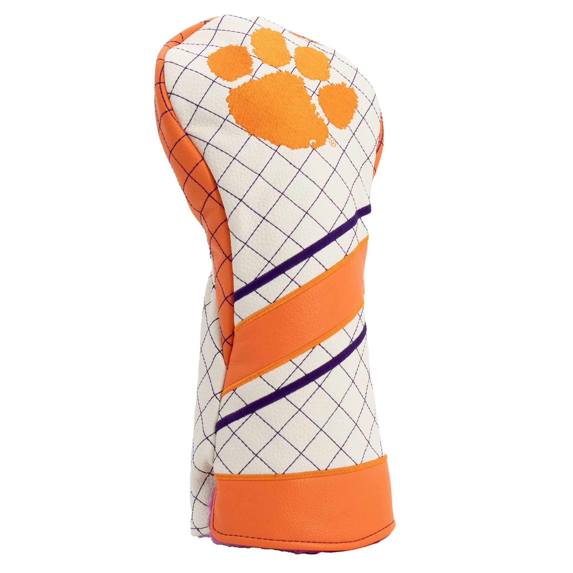 Alt View 2. Team Golf - Clemson Tigers Striped Quilted Driver Headcover - Multicolor.