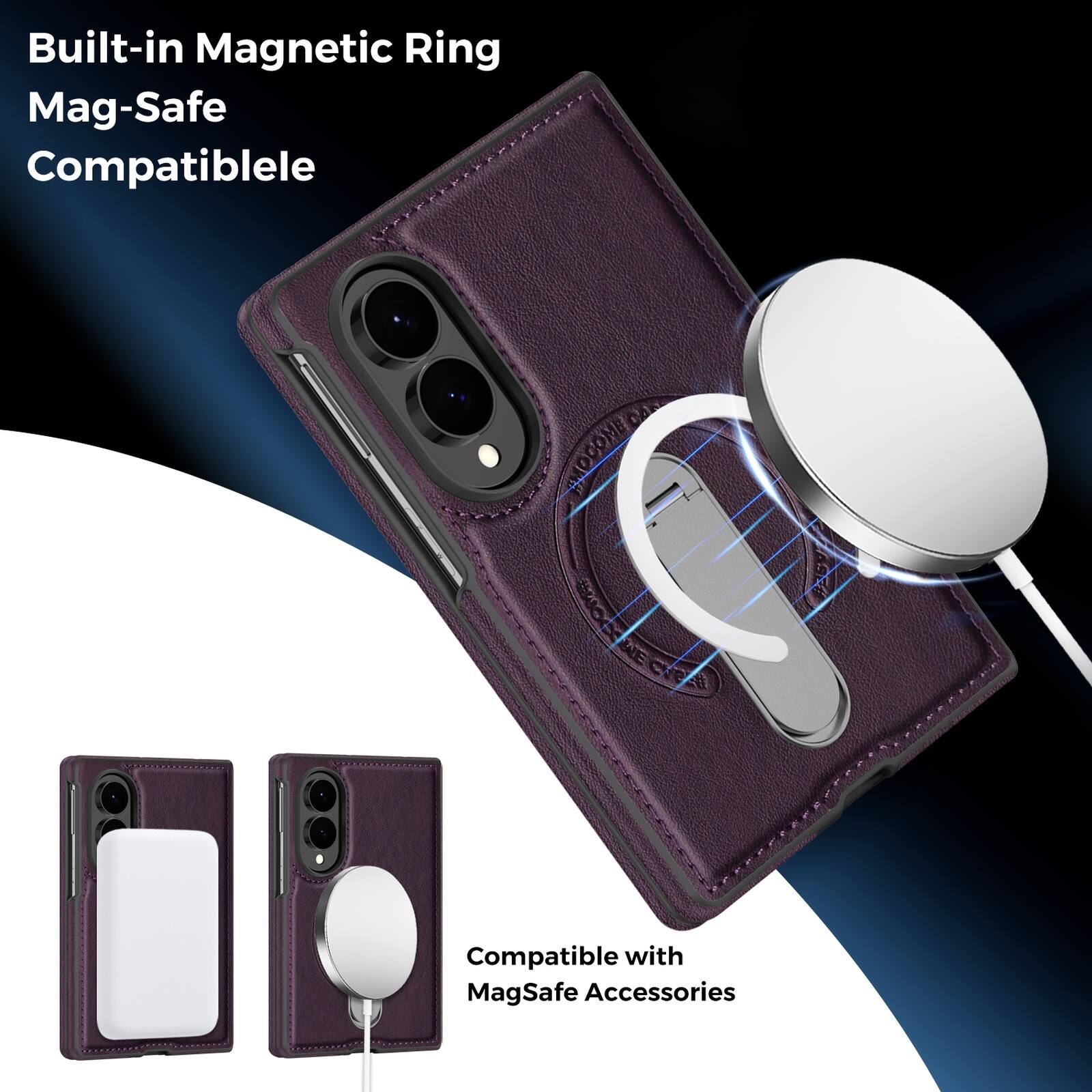 Built-in Magnetic Ring  
Mag-Safe Compatible  
Compatible with MagSafe Accessories