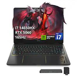 HP - OMEN 16" Gaming Laptop,Intel i7 14650HX,32GB RAM,2TB SSD+1TB Dock Set,GeForce RTX 5060,Backlit Keyboard,Win 11 - Black