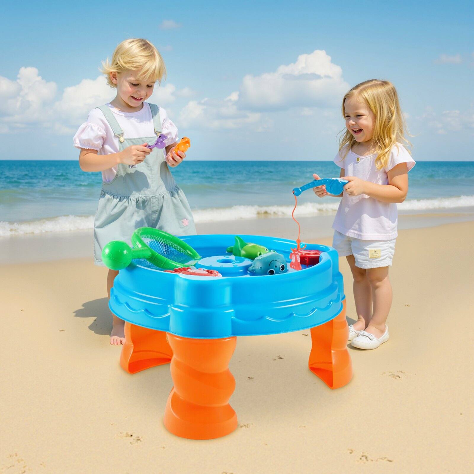 Alt View 1. Glintex - Water Activity Table for Toddlers, Fish & Splash Playset with 9PCS Accessories, Outdoor Sensory Toy for Kids Ages 3+.
