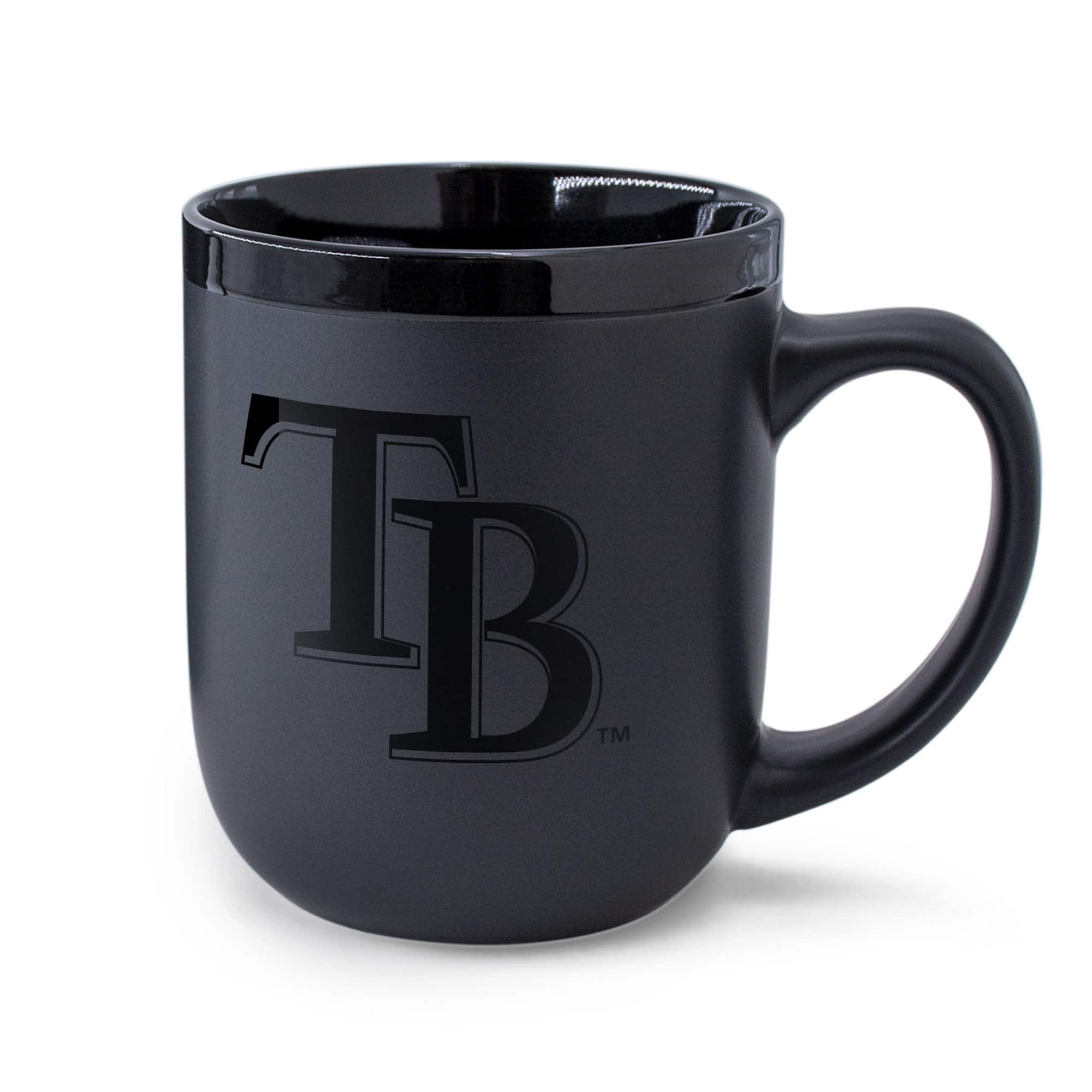 Front. WinCraft - Tampa Bay Rays 17oz. Black Tonal Ceramic Mug - Multicolor.