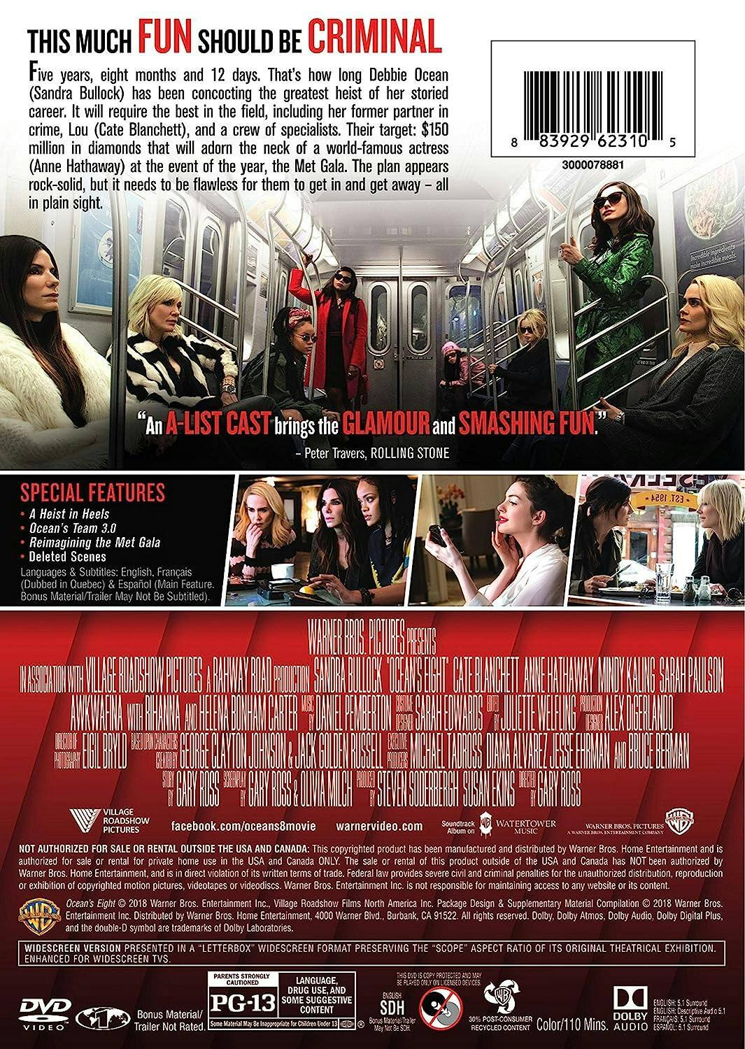 Angle. Ocean's 8 [DVD].