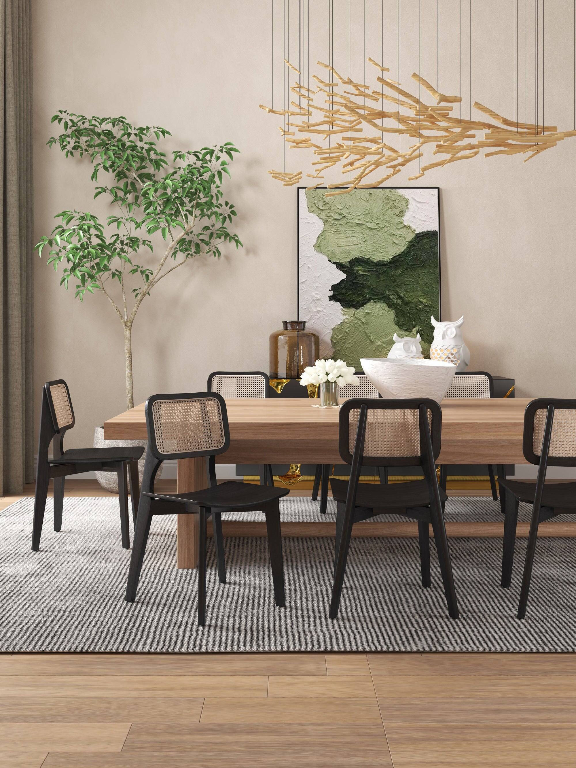 Angle. Manhattan Comfort - Versailles Industry Chic Wood Dining Chair - Set of 2 - Black and Natural.