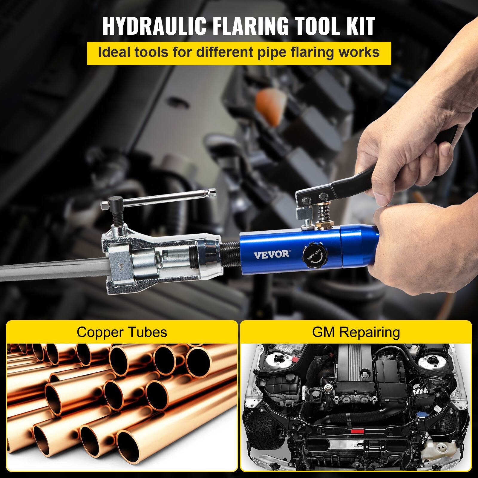 HYDRAULIC FLARING TOOL KIT  
Ideal tools for different pipe flaring works  

Copper Tubes  

GM Repairing