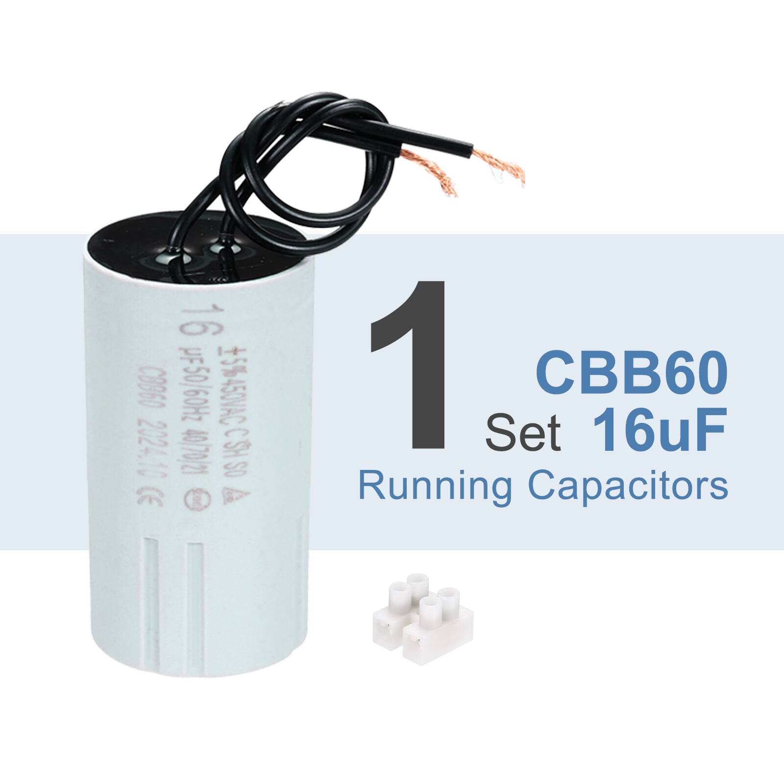 16 CBB60 16uF 50/60Hz 5% 450VAC CSH 2024.10 4070/21 CSH OS CE 20 A Running Capacitors