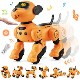 Glintex - RC Robot Dog Toy Programmable Smart Talking Dancing Touch & Voice Control Robot Pet for Kids Boys Girls
