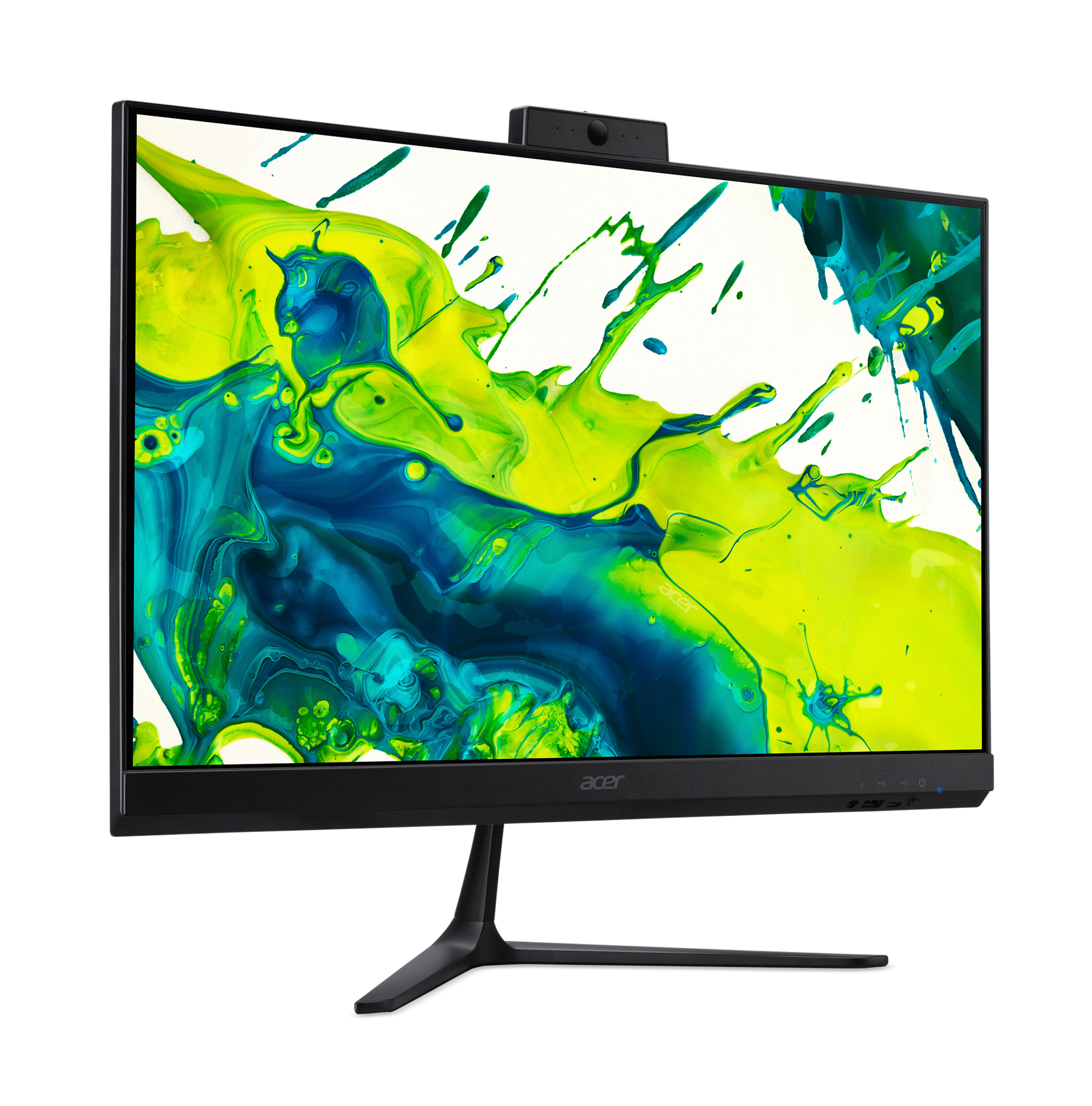 Angle. Acer - Aspire C24-2G-UR14 23.8" All-in-One Desktop – AMD Ryzen 5 7430U 8GB DDR4 512GB SSD Full HD IPS Display - Black.