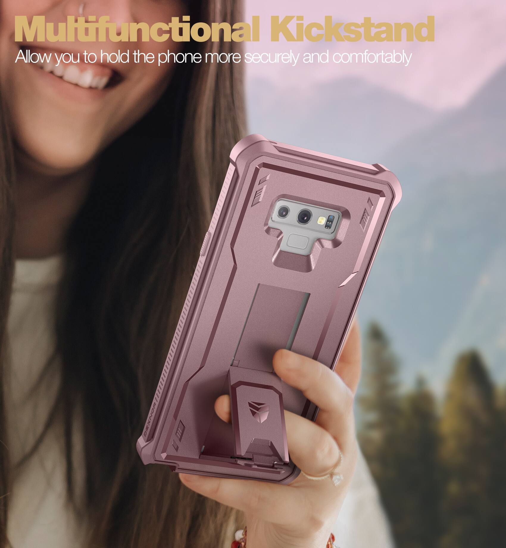 Multifunctional Kickstand  
Allow you to hold the phone more securely and comfortably