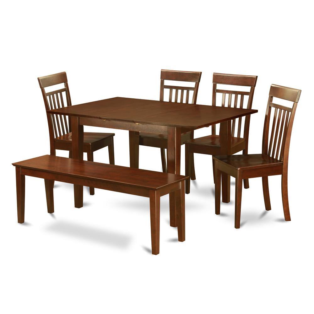Back. East West Furniture - Dining Room Set Mahogany - Brown.