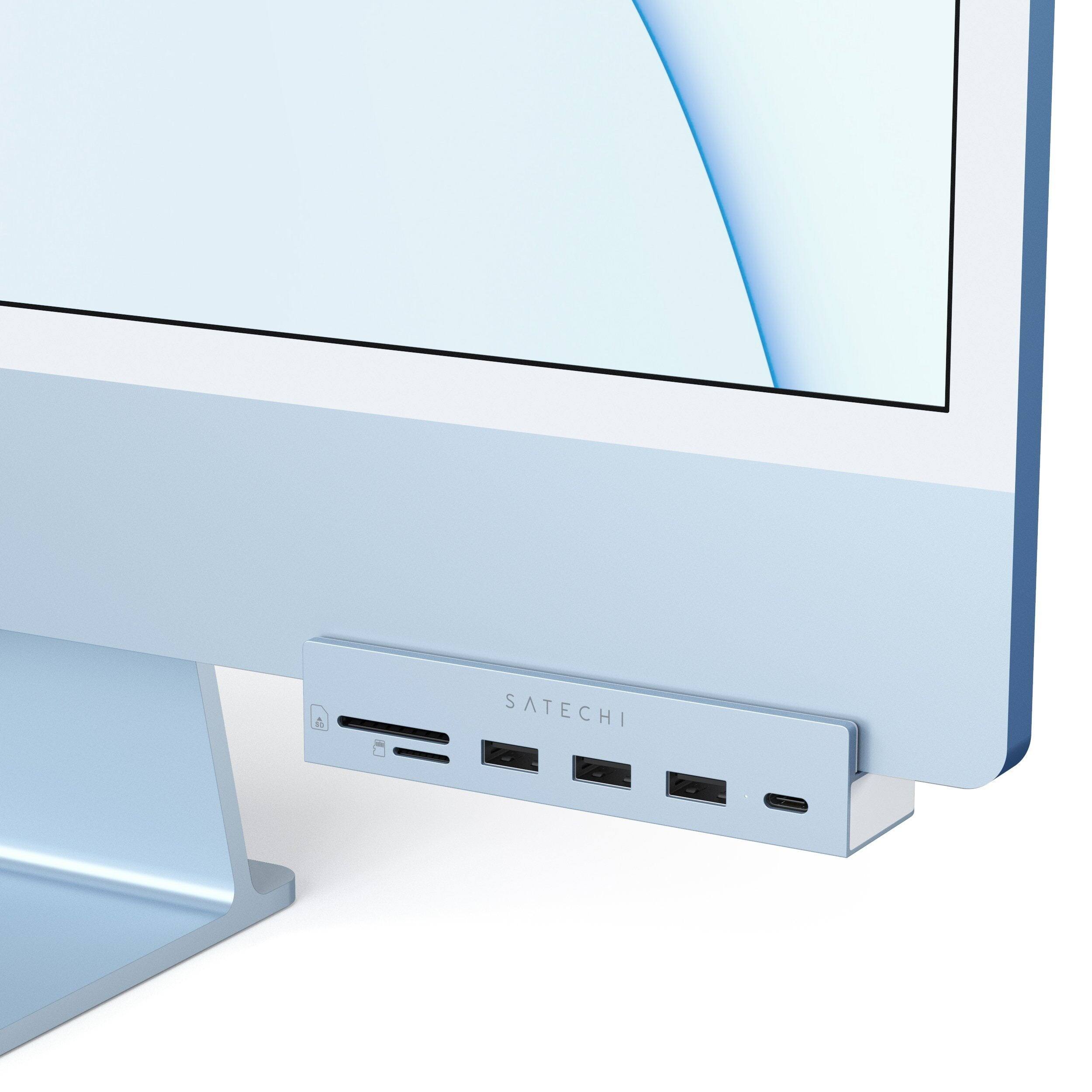 Alt View 4. Satechi - USB-C Clamp Hub for 24-inch iMac - Silver.