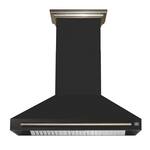 Forno Appliances - 48 inches - Externally Vented & Recirculating - Wall Range Hood - Black