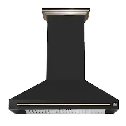 Forno Appliances - 48 inches - Externally Vented & Recirculating - Wall Range Hood - Black