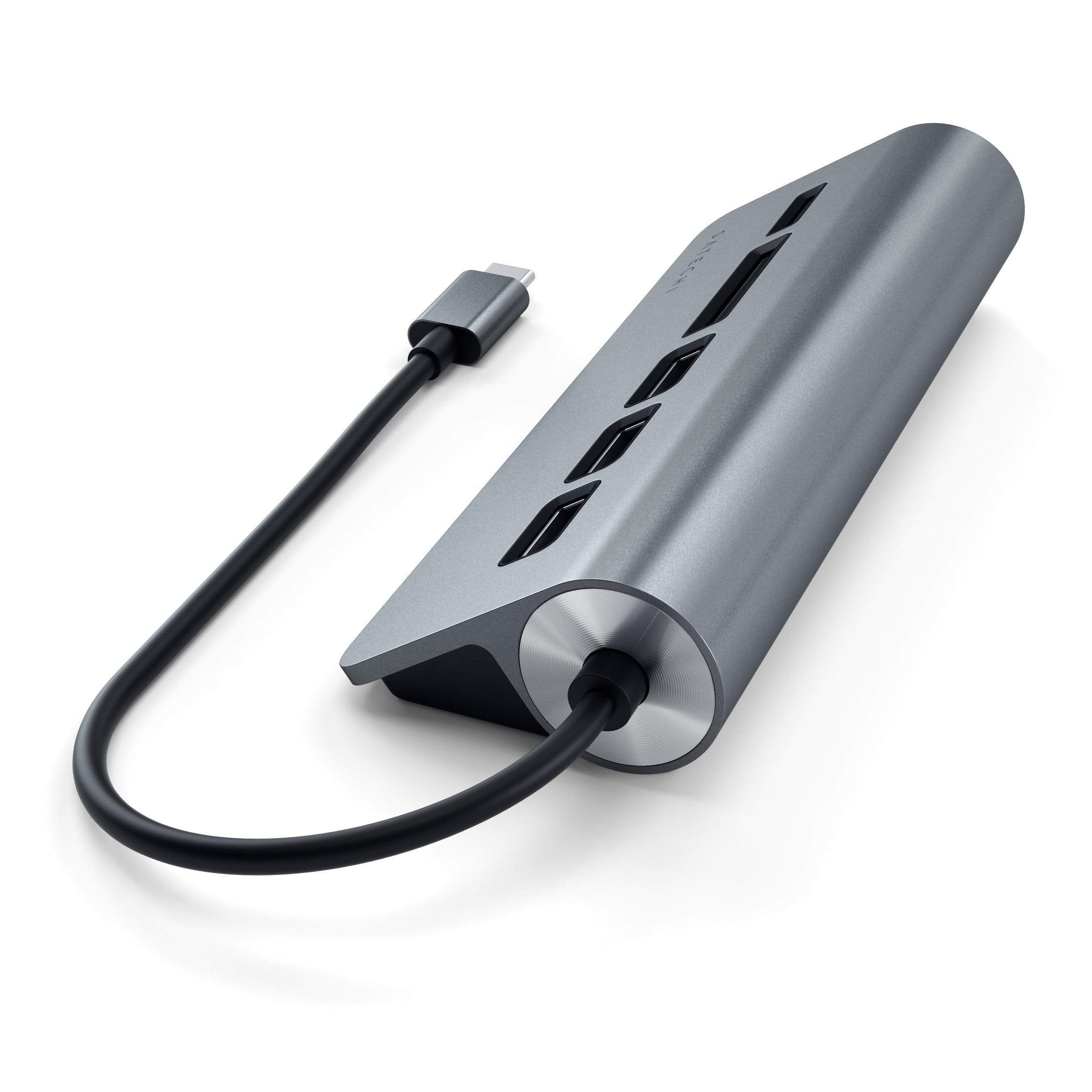 Alt View 3. Satechi - USB-C Combo Hub for Desktop - Silver.