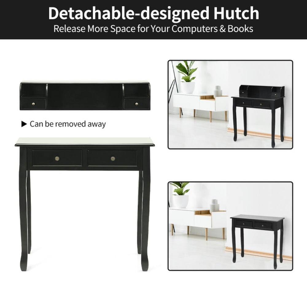 Detachable-designed Hutch  
Release More Space for Your Computers & Books  

Can be removed away