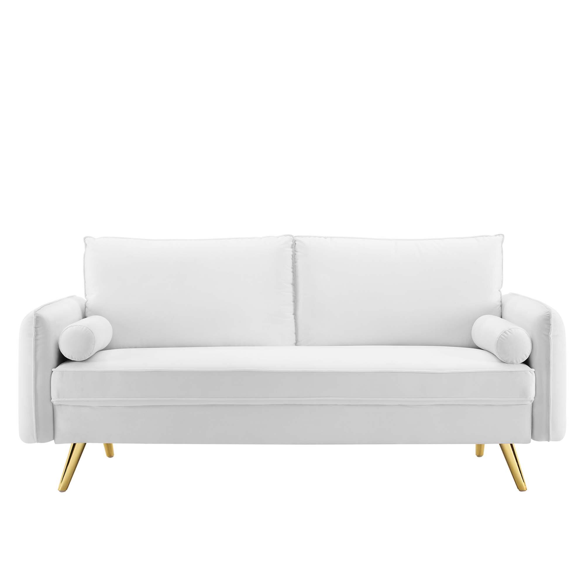 Alt View 2. Modway - Revive Performance Velvet Sofa by Modway - White.