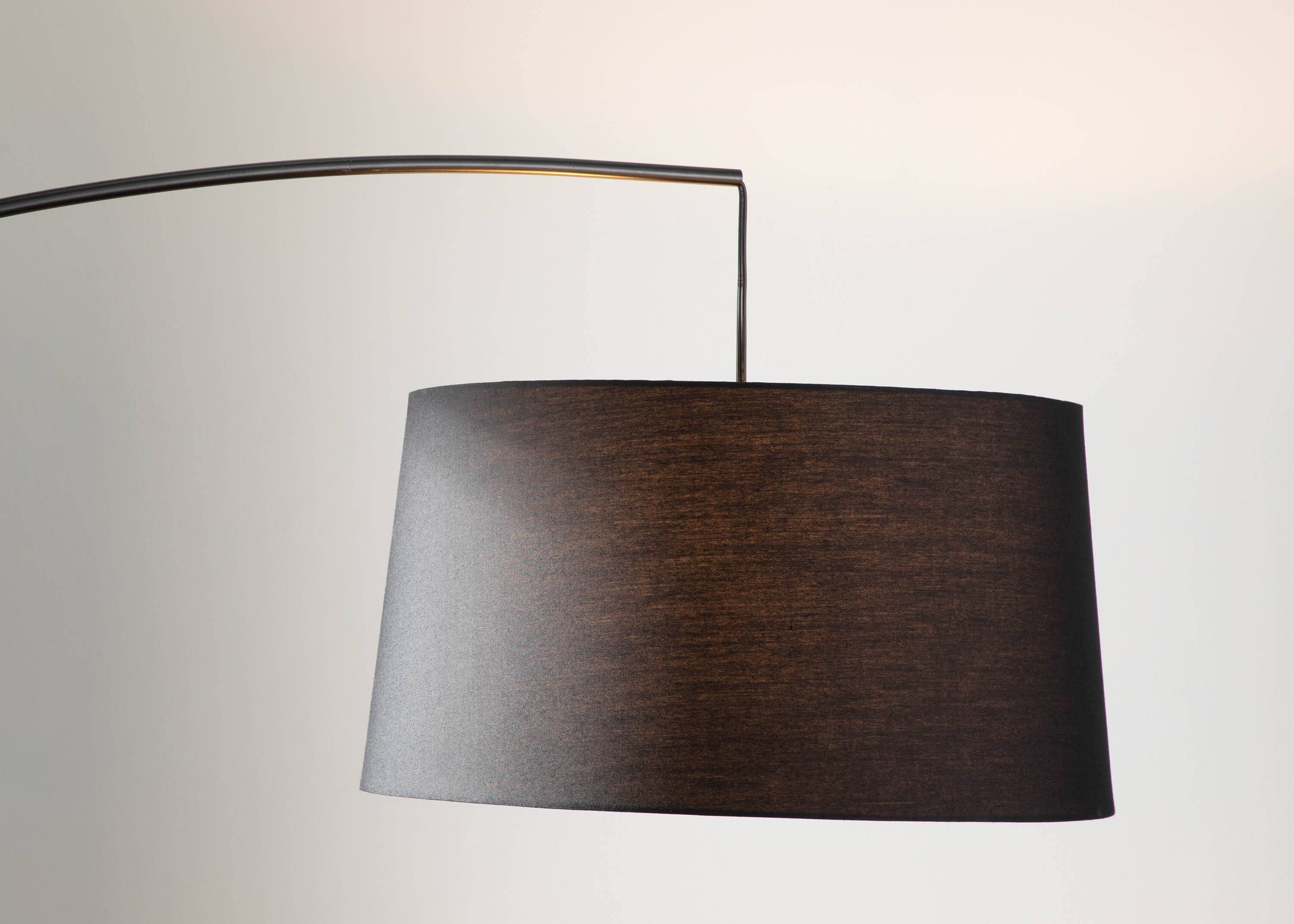 Alt View 8. Loheer - Loheer Mid-Century Modern Floor Lamp Walnut Wood Arched Standing Light with Black Linen Shade 74 Inch Tall - Walnut.