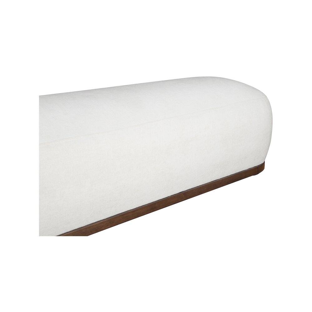 Alt View 4. Meridian Furniture - Calum Cream Chenille Fabric Bench - Beige.