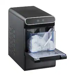 Loheer - Nugget Ice Maker Pebble Chewable Ice Machine 37lbs Countertop - Stainless Steel