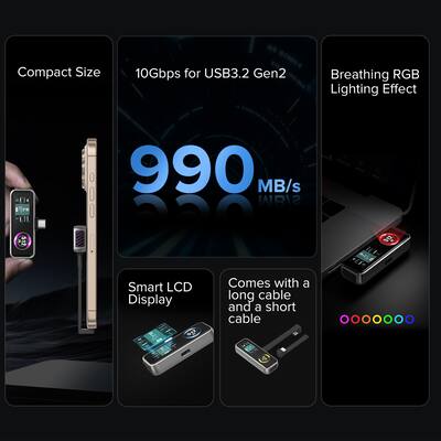 Zike Z791C 512GB USB C Expansion Memory Card, PD3.0, 990 MB/s, LCD Zike Z791C 512GB USB C Expansion Memory Card, PD3.0, 990 MB/s, LCD