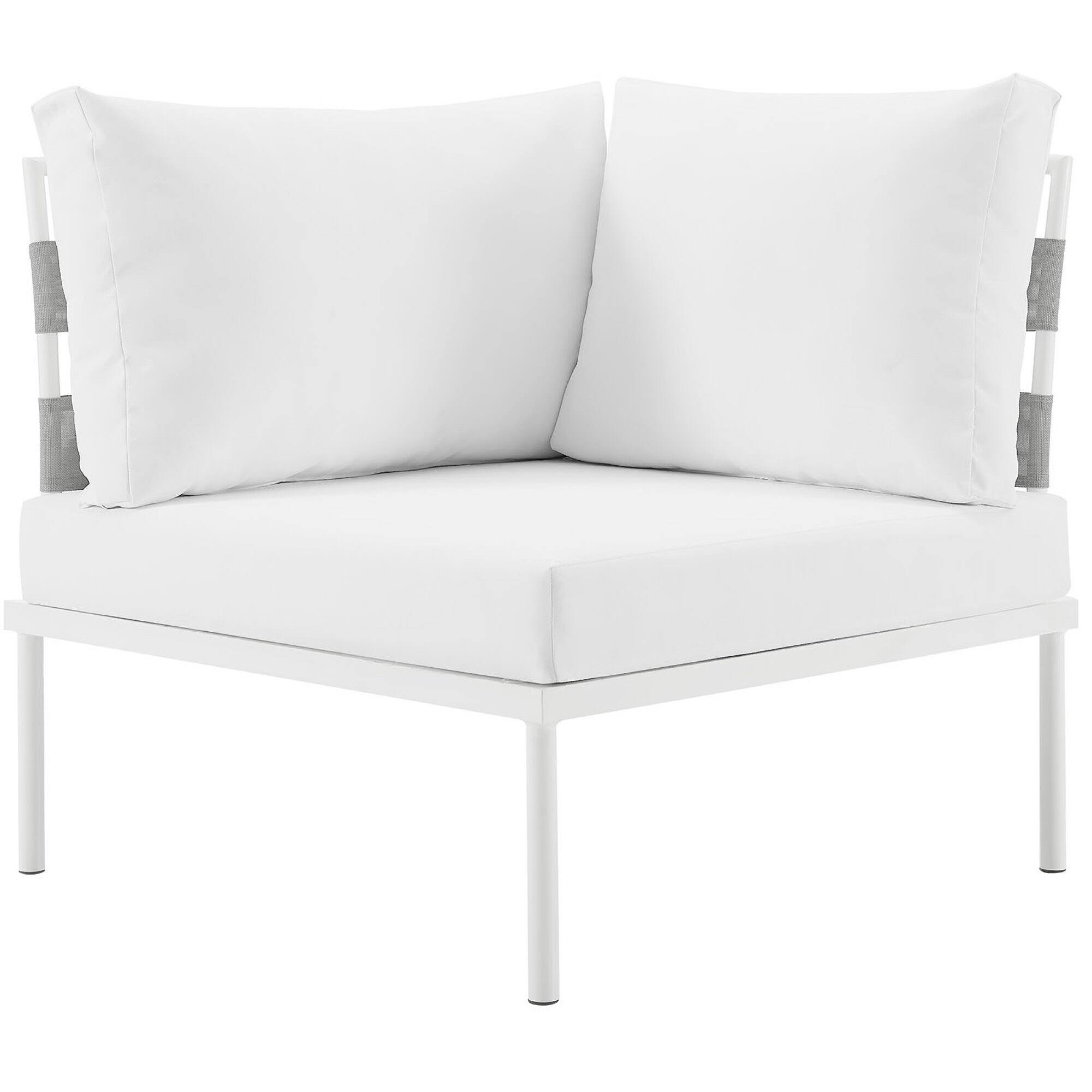 Left. Modway - Harmony Outdoor Patio Aluminum Corner Sofa by Modway - White White.