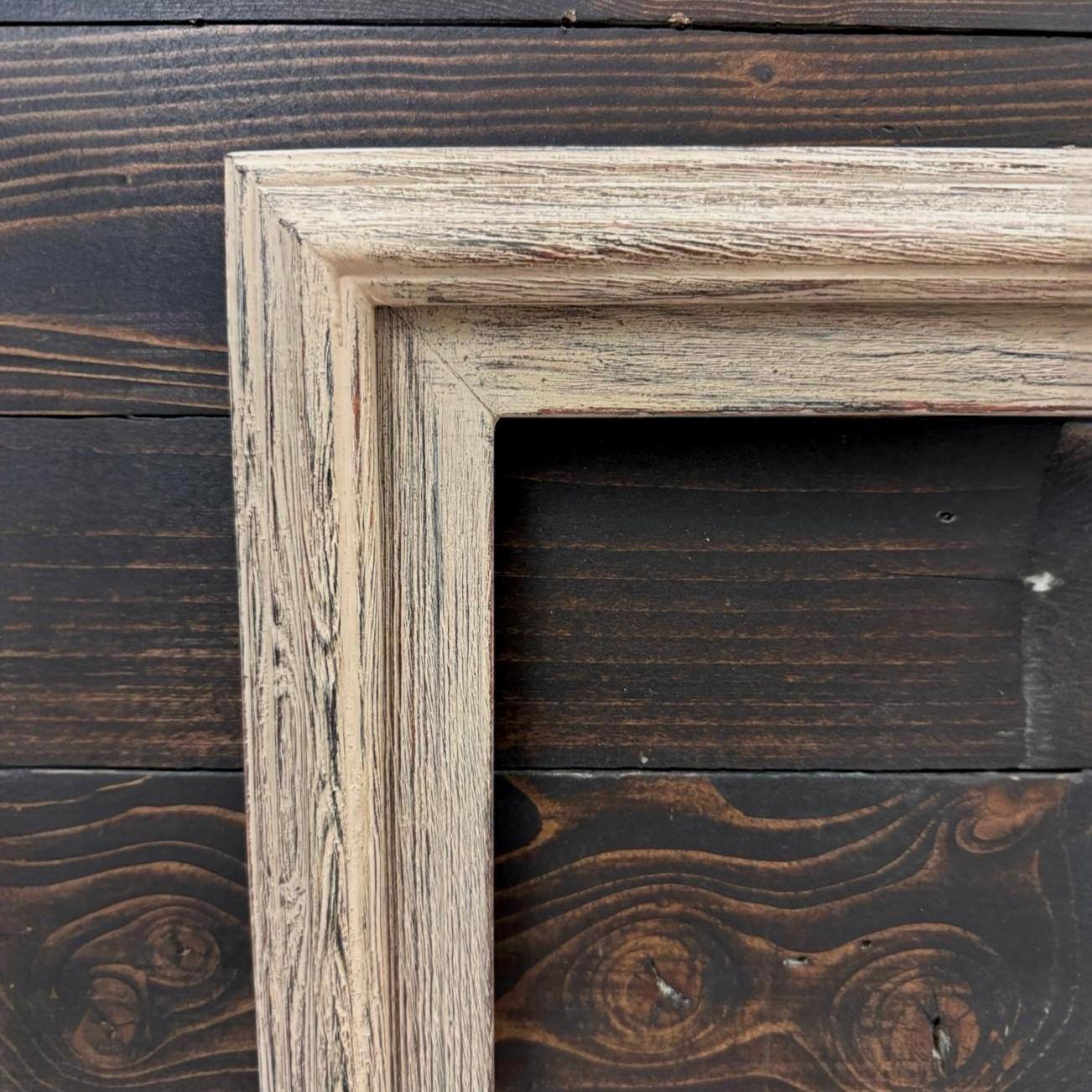 Back. LAREDO FRAME FACTORY - 75 inch Handmade Tv frame for Samsung The Frame tv and Frame Pro Model - RUSTIC DRIFT WOOD.