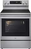 LG - 30-in Wide 6.3 Cu. Ft. Freestanding Electric True Convection Smart Range with 5 Elements, Air Fry and InstaView - Stainless Steel
