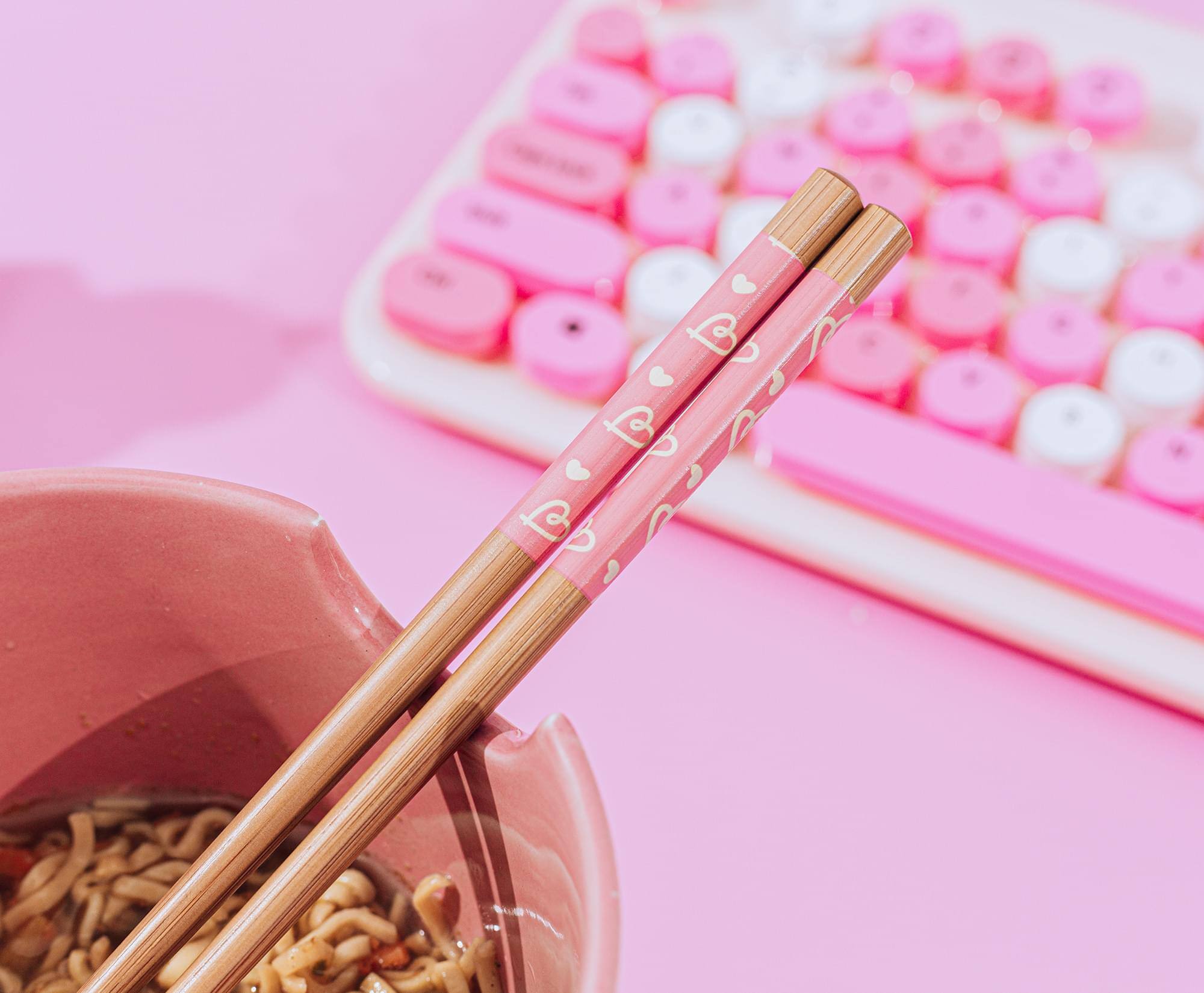 Alt View 5. Silver Buffalo - Sanrio Hello Kitty Apples and Cinnamon 20-Ounce Ramen Bowl and Chopstick Set - Pink.