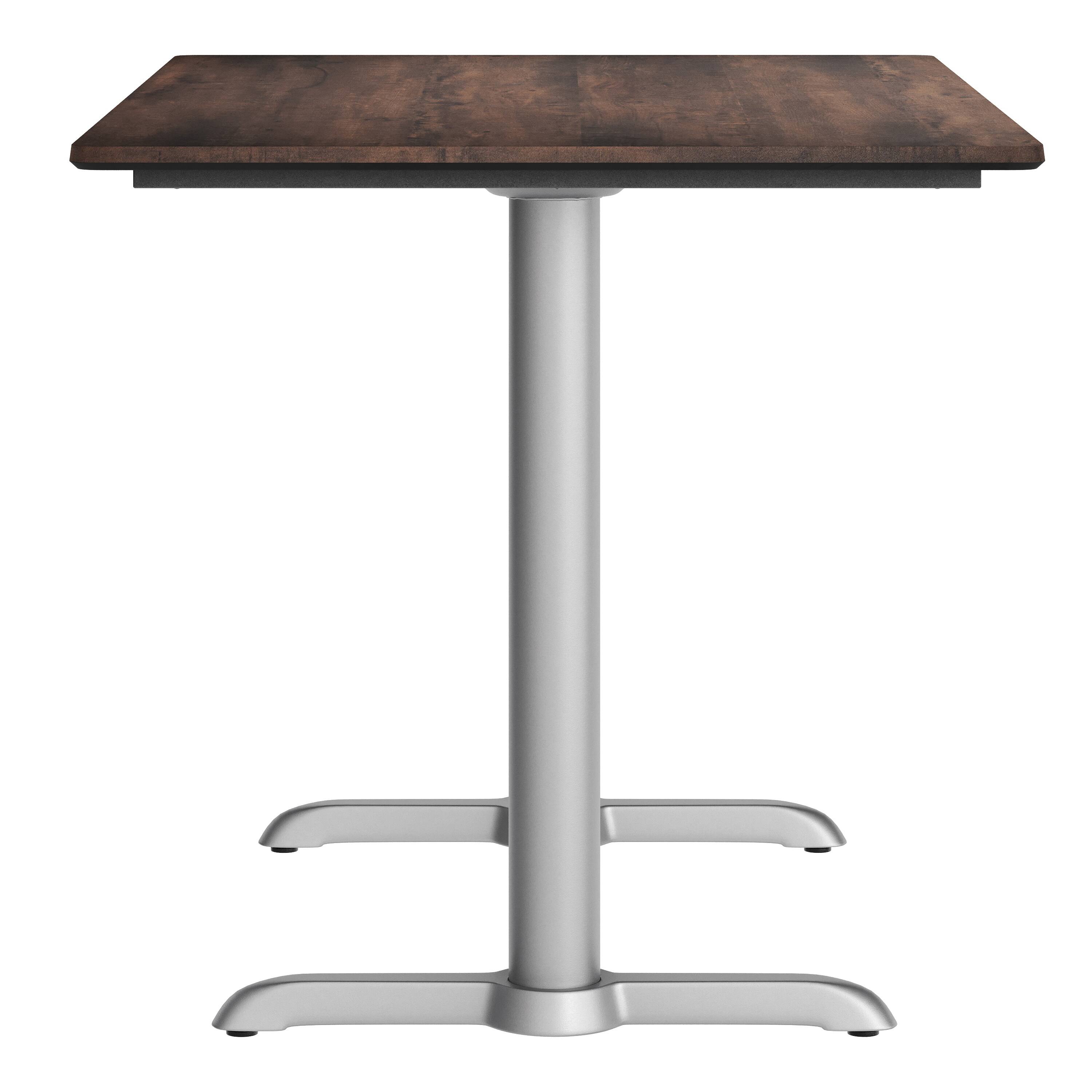 Alt View 7. Emma + Oliver - PureShield Indoor Outdoor Tabletop with Seam-Free Surface Innovation and Cast Iron Bistro Table Base - Dark Brown/Silver Base.