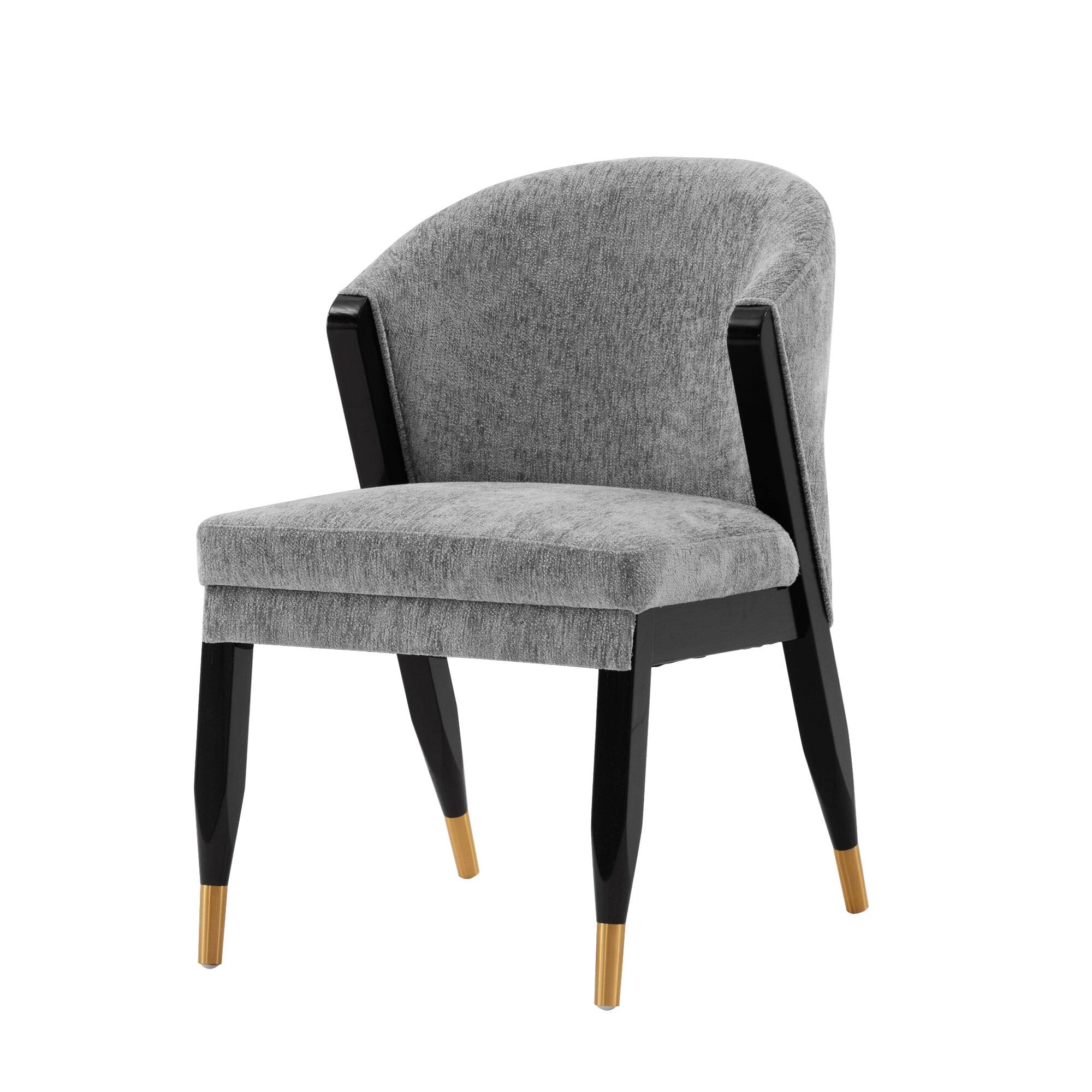 Alt View 7. Manhattan Comfort - Ola Modern Wood Chenille Dining Chair - Set of 2 - Gray.