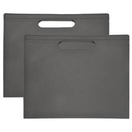 Unique Bargains - 2pcs Leather Folder, 13.3x12.6" Magnetic Leather Document Holder PU Pouch Bag Portfolio Organizer Waterproof - Gray