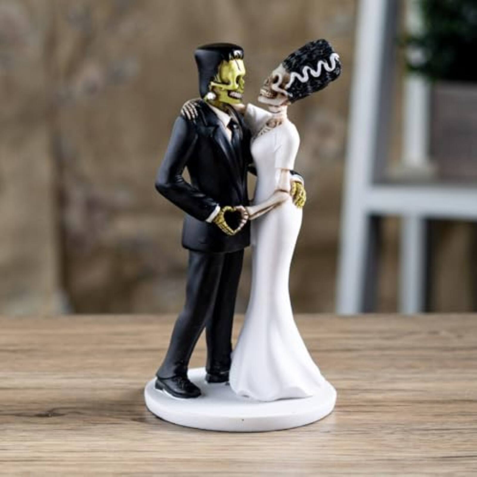 Angle. Pacific Trading - Eternal Love Frankenstein and Bride Figurine Wedding or Anniversary Collectible Figurine 7 inch.
